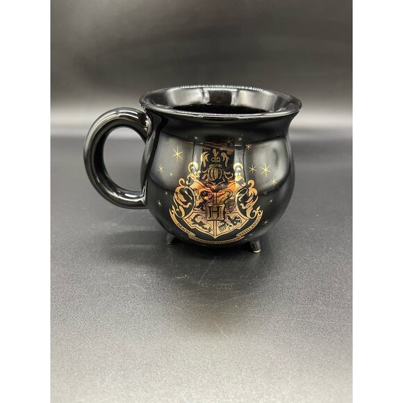 Harry Potter Cauldron Footed Black & Gold H Coffee Mug Cup Warner Bros. - Picture 1 of 5
